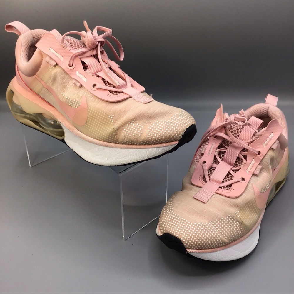 Nike Women's Pink and White Air Max-Style Cushioned Sneakers